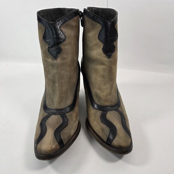 Free People Woman’s Western Camel Sand Genuine Leather Ankle Boots US 8.5 39 - Picture 3 of 12